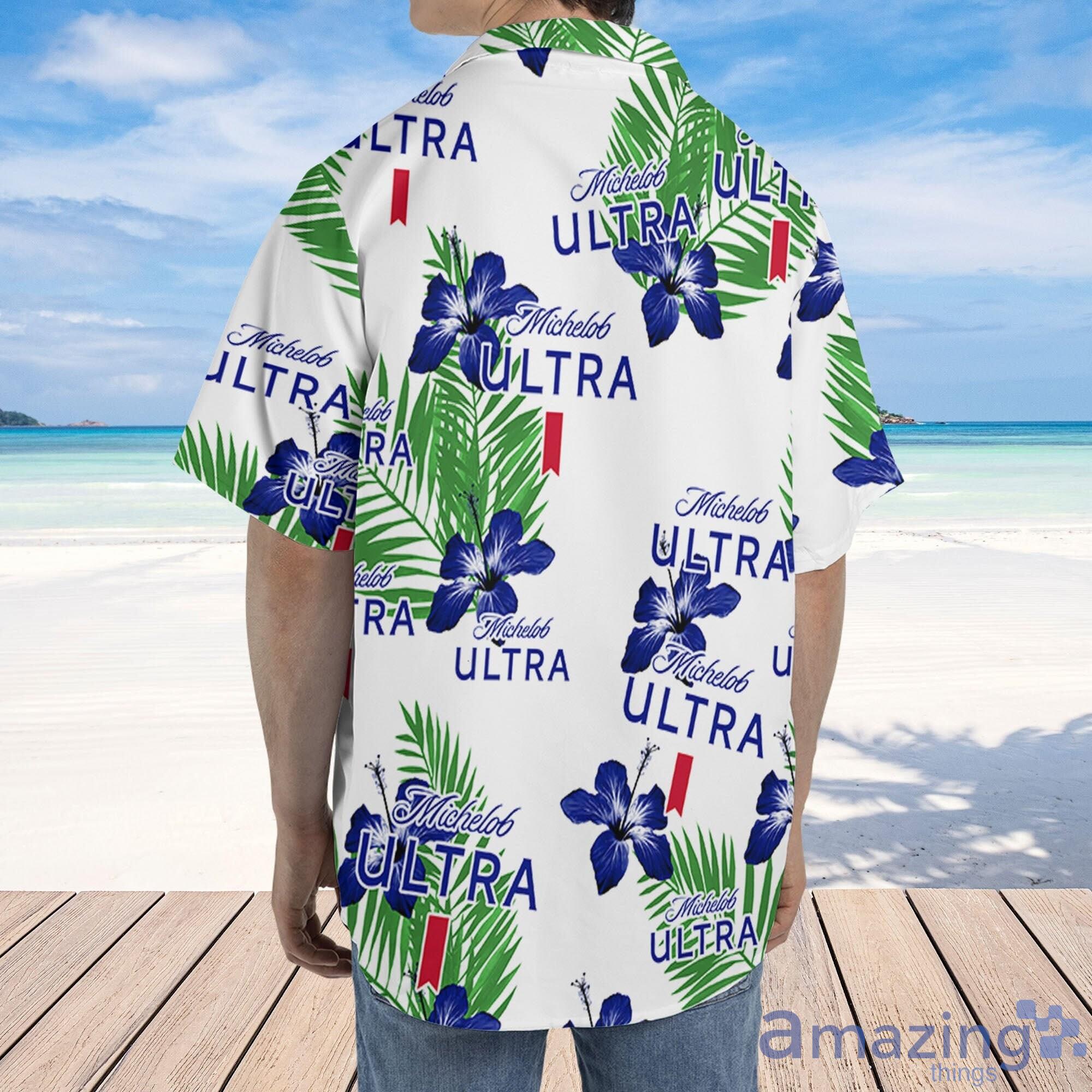 Michelob Ultra Hibiscus Flower Pattern Hawaiian Shirt And Short For Men And  Women