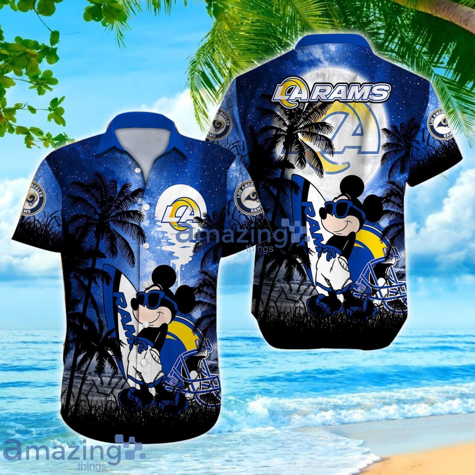 Mickey Moon And Coconut Los Angeles Rams Hawaiian Shirt Product Photo 1