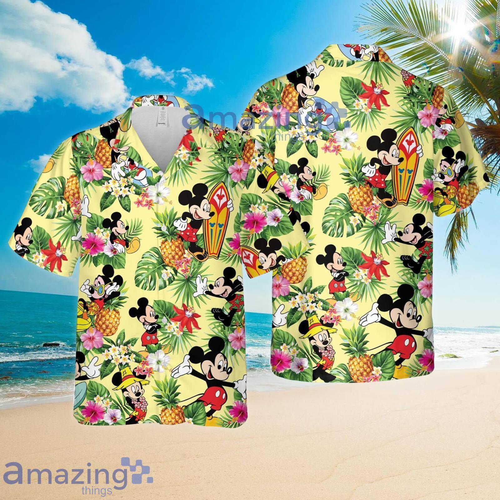 Mickey Mouse Disney Cartoon Beach Pineapple Summer Set Hawaiian Shirt And Shorts Product Photo 1
