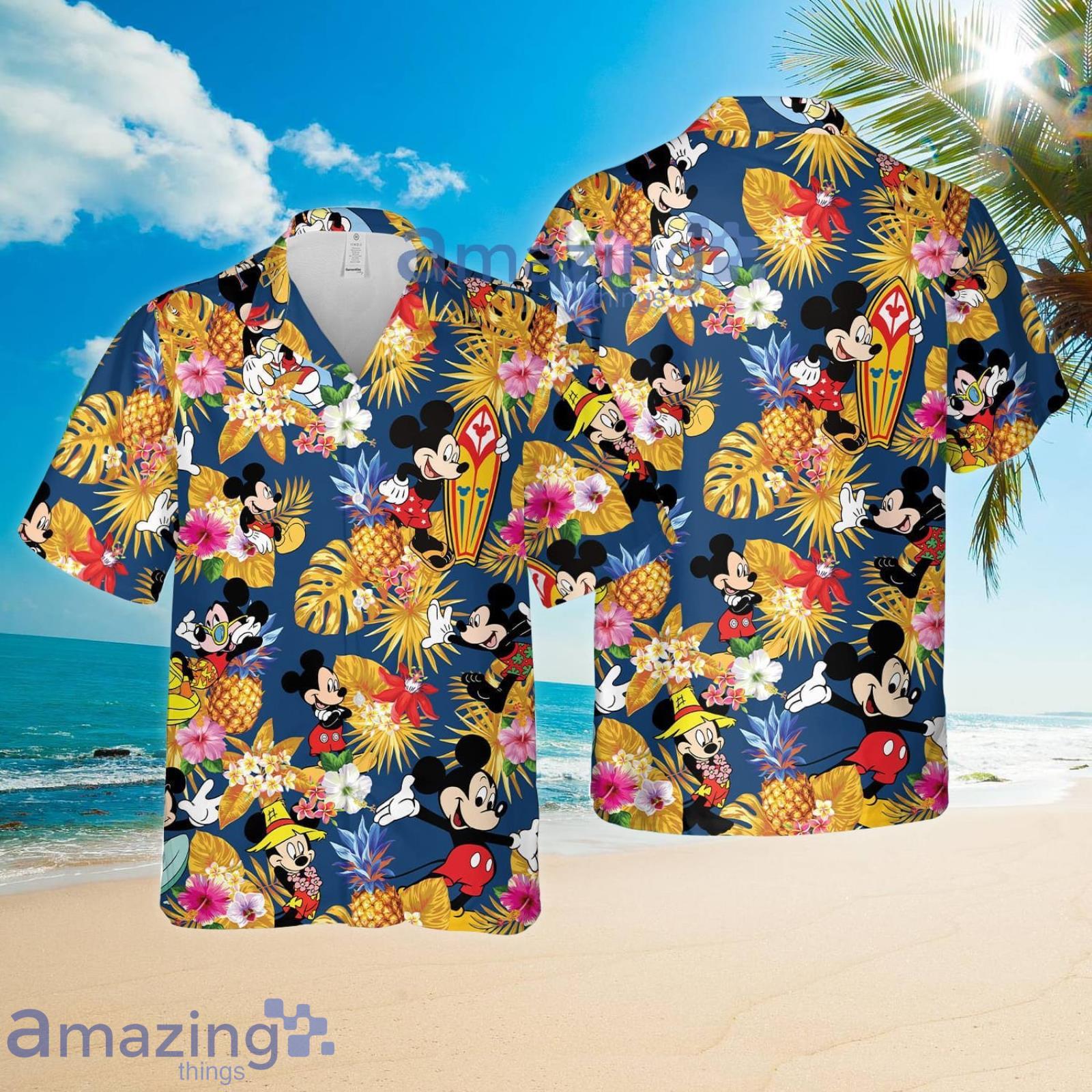 Mickey Mouse Disney Cartoon Tropical Hawaii Style Pineapple Summer Set Hawaiian Shirt And Shorts Product Photo 1