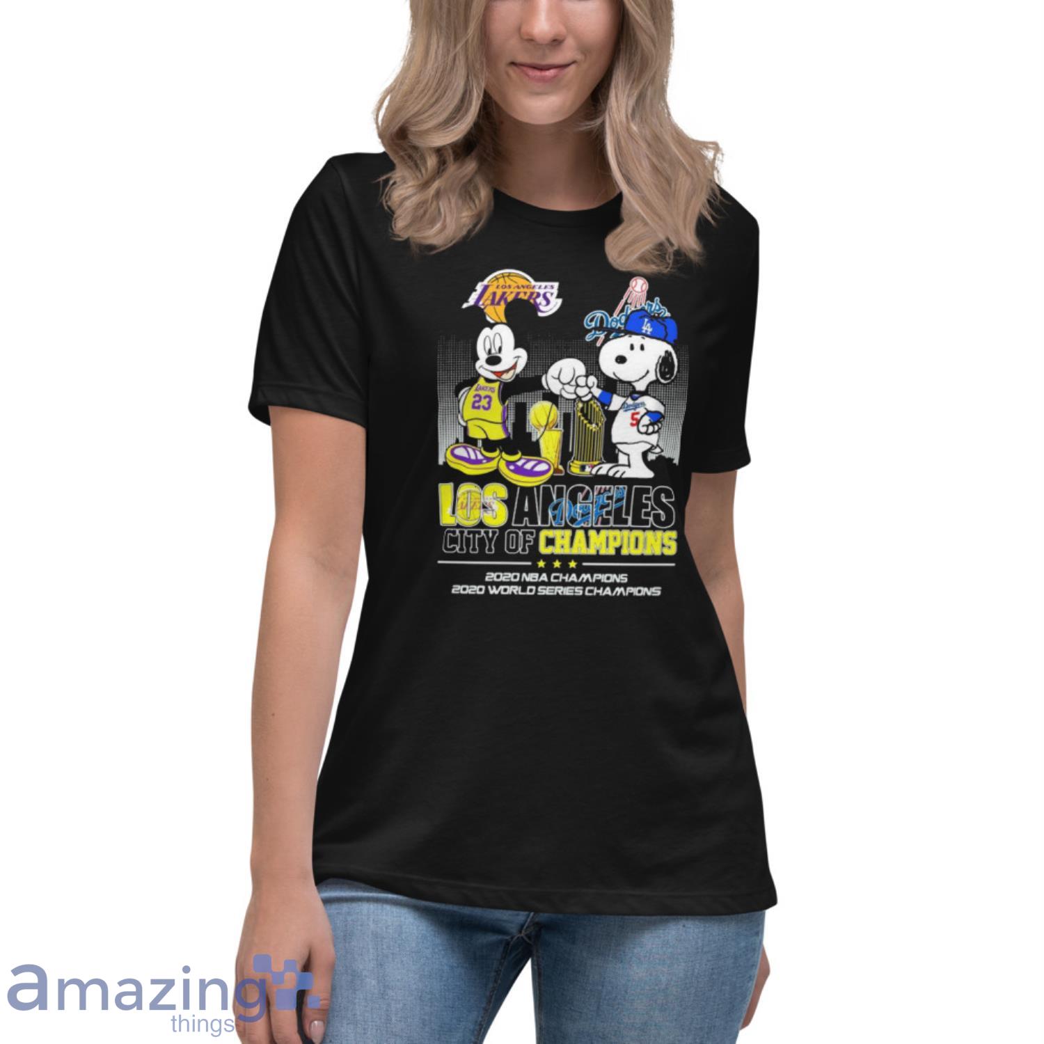 Mickey Mouse Los Angeles Lakers And Snoopy Los Angeles Dodgers City Of  Champions 2020 Nba Champions Shirt