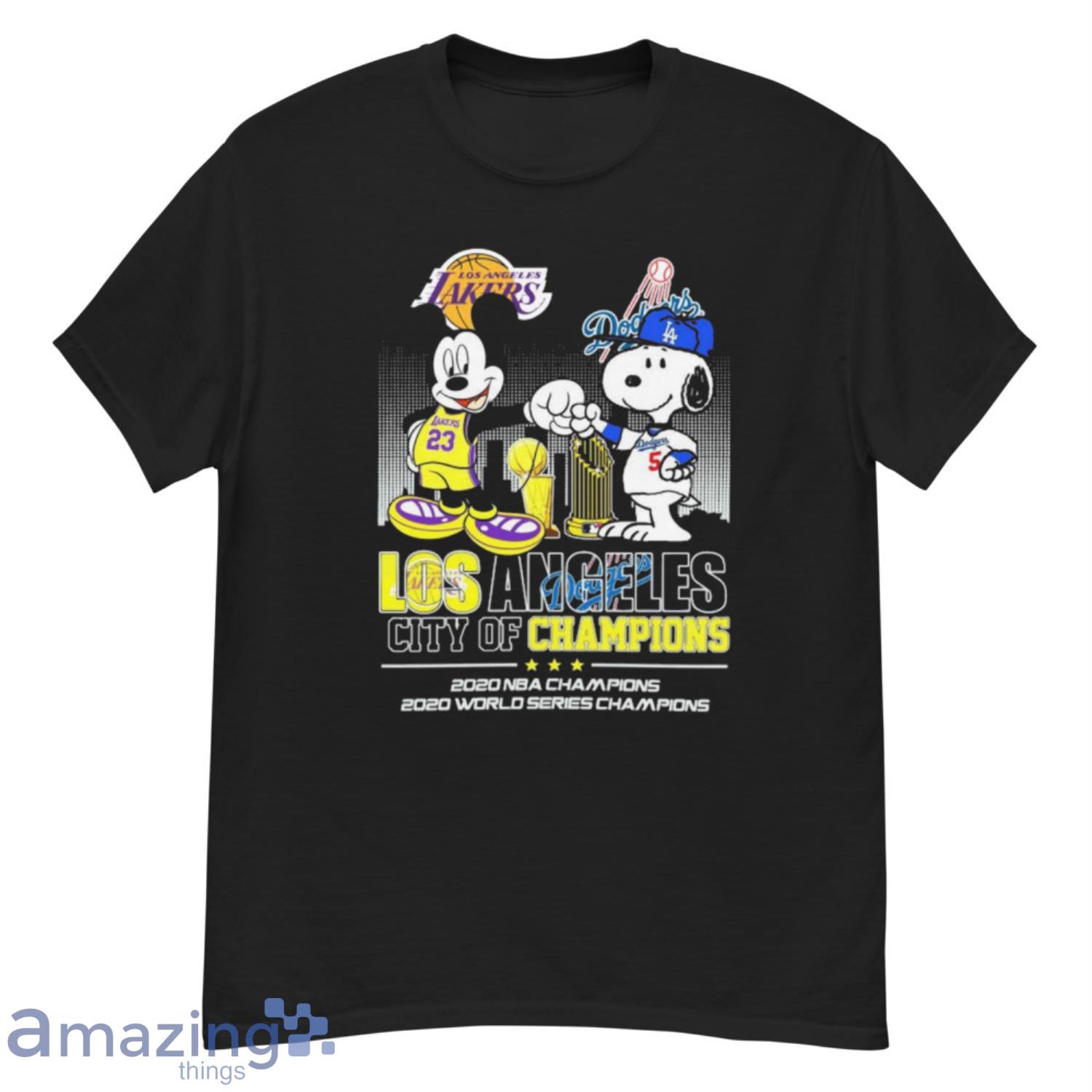 Mickey Mouse Los Angeles Lakers And Snoopy Los Angeles Dodgers