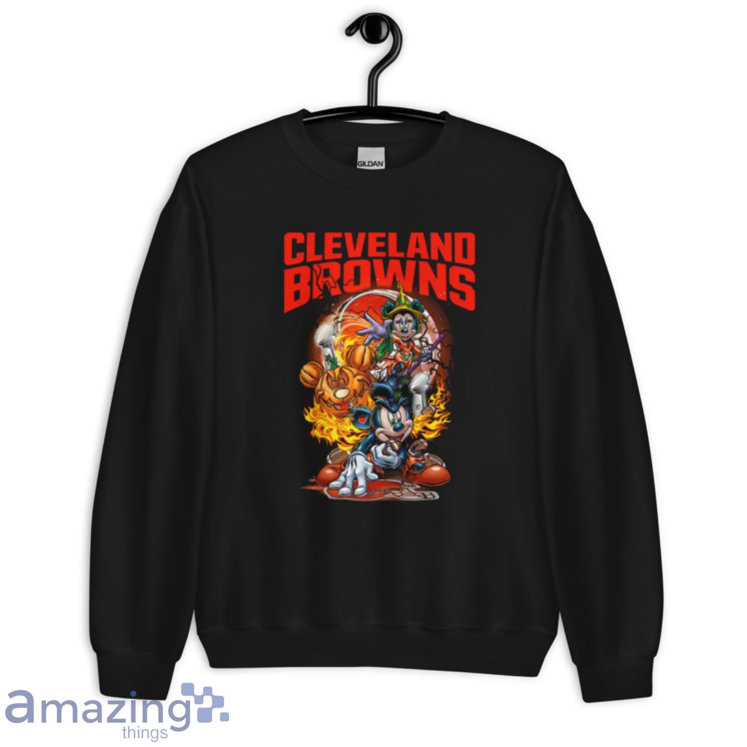 Mickey Mouse Pumpkin Halloween Vince Lombardi Trophy Cleveland Browns image Mickey Mouse Pumpkin Halloween Vince Lombardi Trophy Cleveland Browns - Unisex Crewneck Sweatshirt