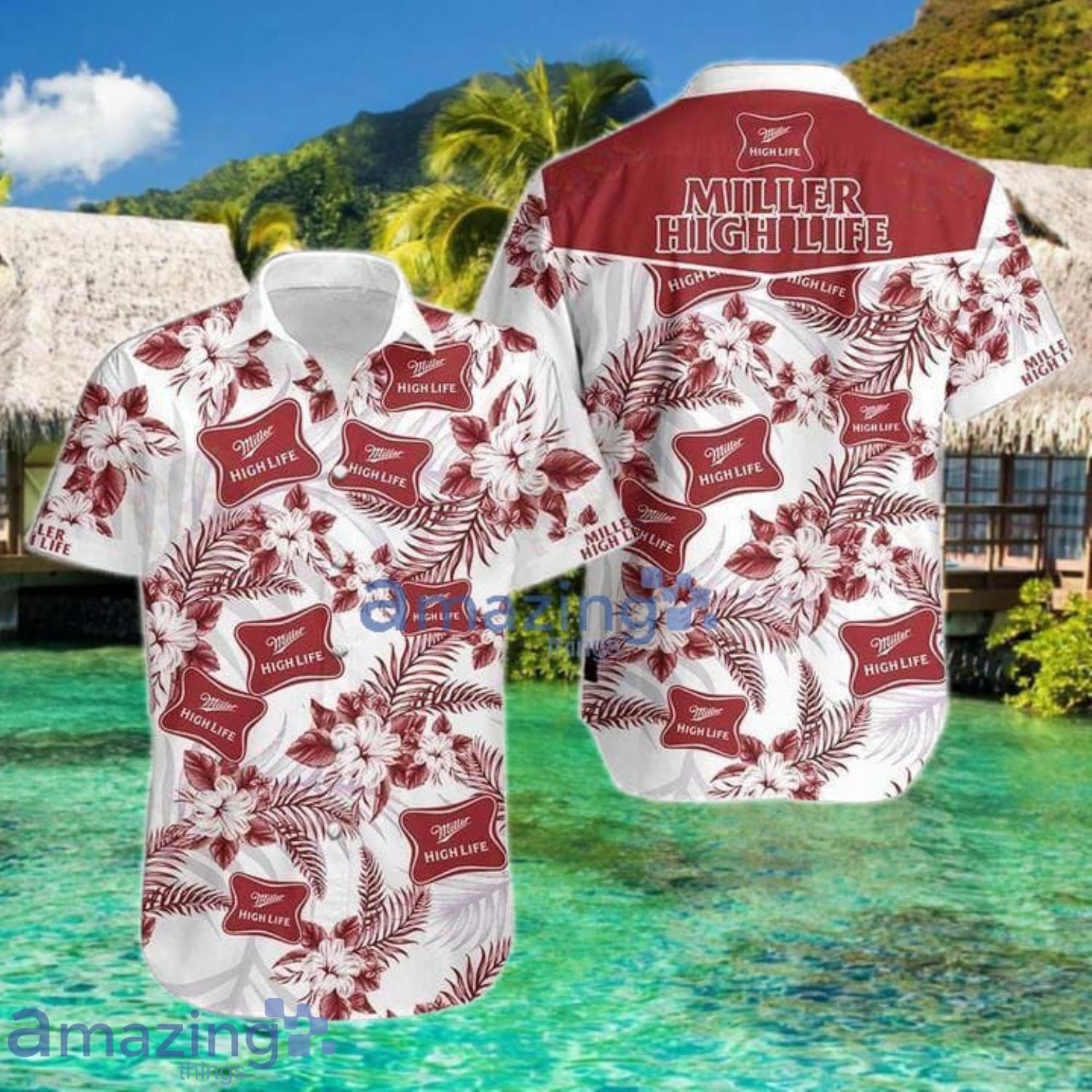 Miller High Life Tropical Short Sleeve Aloha Hawaiian Shirt For Men And Women Product Photo 1