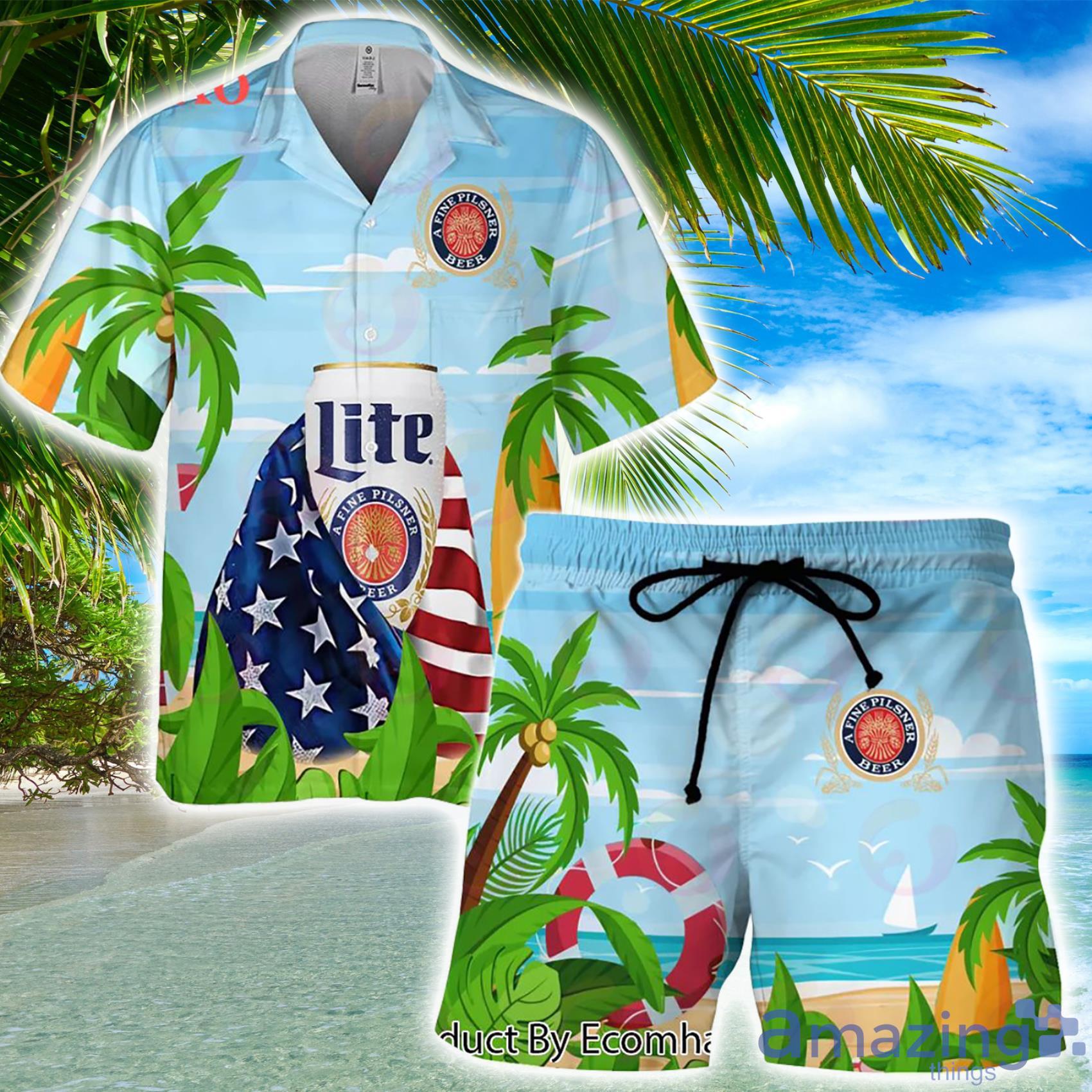 Miller High Life Beer Hawaiian Shirts, Beach Short