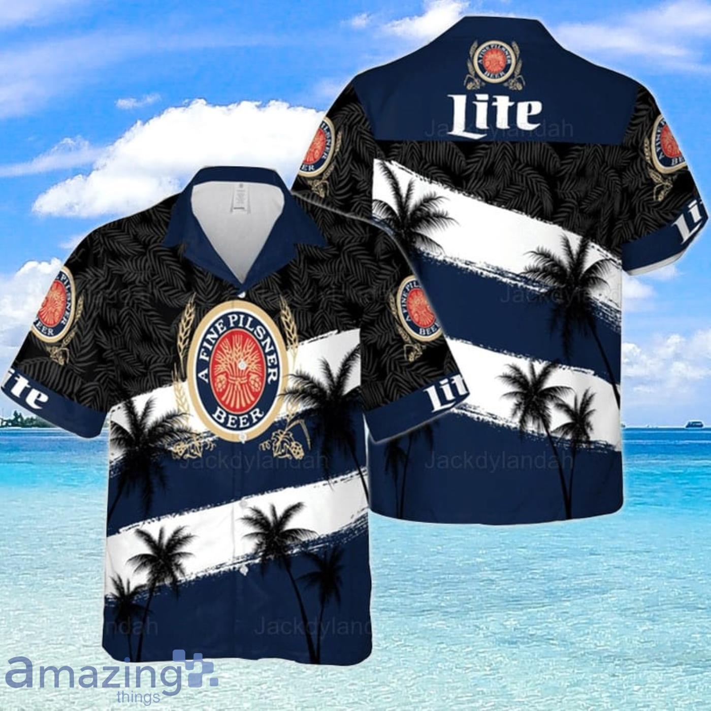 Miller Lite Coconut Tree Hawaiian Shirt For Men And Women Product Photo 1