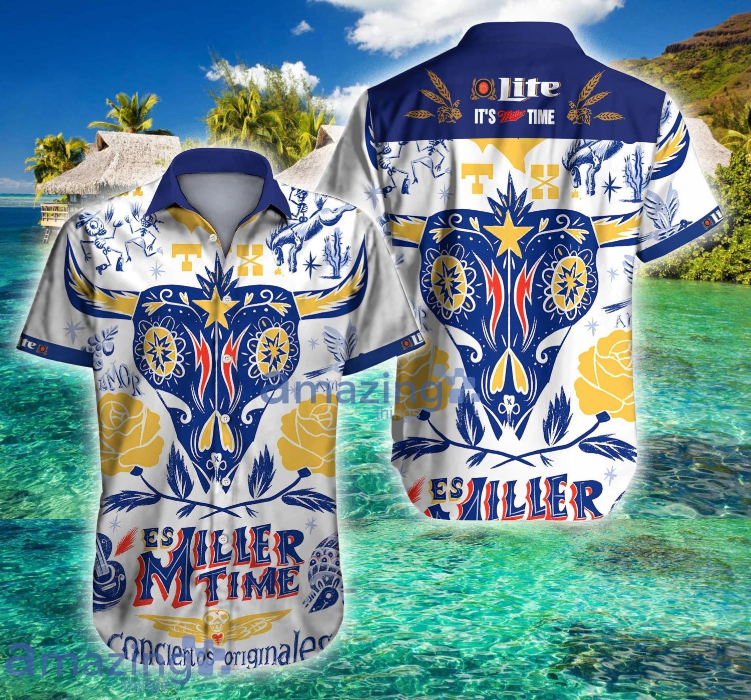 Miller Lite Tropical Short Sleeve Hawaiian Shirt For Men And Women Product Photo 1