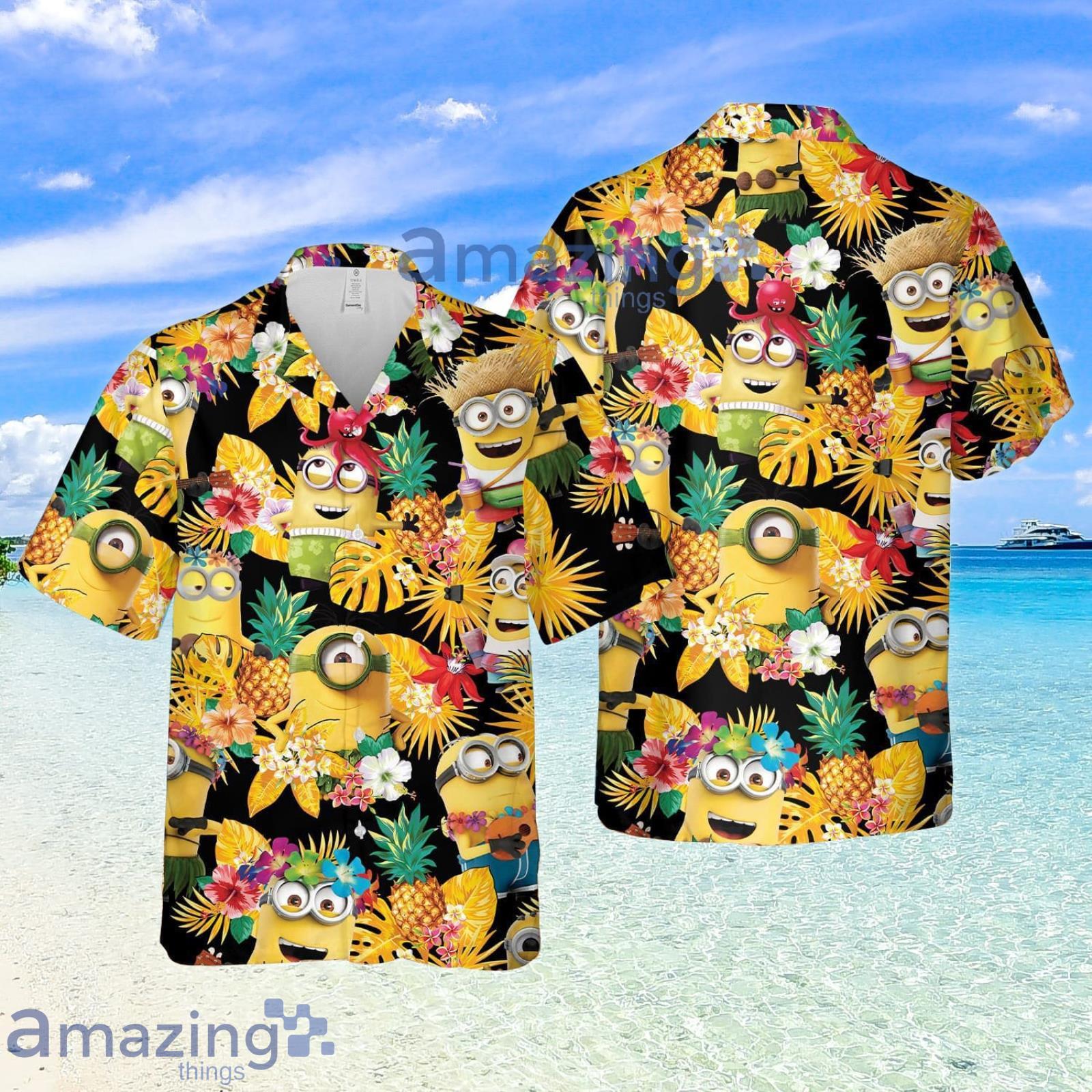 Minion Tropical Pineapple Summer Set Hawaiian Shirt And Shorts image Minion Tropical Pineapple Summer Set Hawaiian Shirt And Shorts Product Photo 2