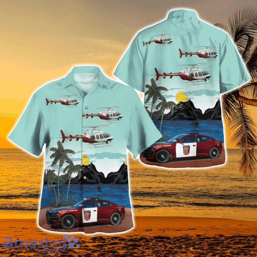 Minnesota State Patrol Dodge Chargers & Bell 407 Hawaiian Shirt - Minnesota State Patrol Dodge Chargers & Bell 407 Hawaiian Shirt
