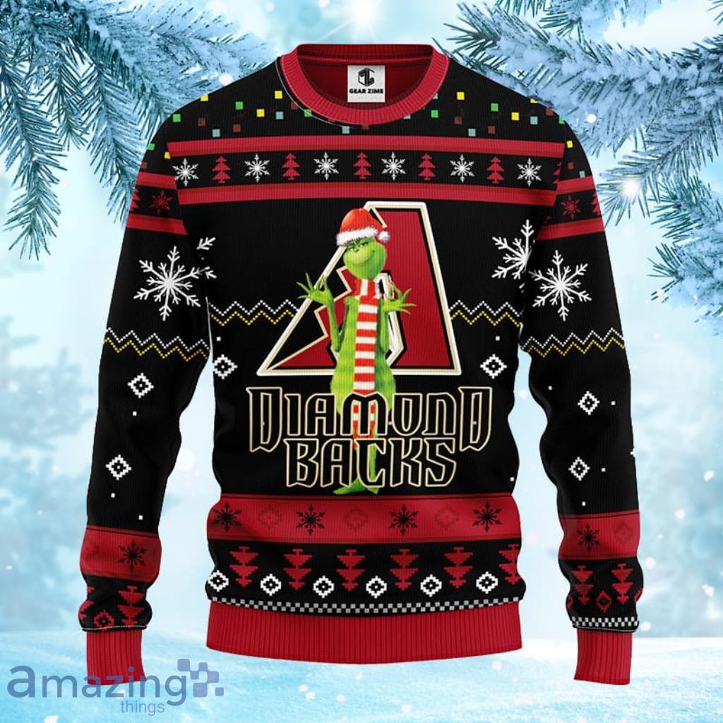 MLB Arizona Diamondbacks Funny Grinch Christmas Ugly Sweater For Fans - 1