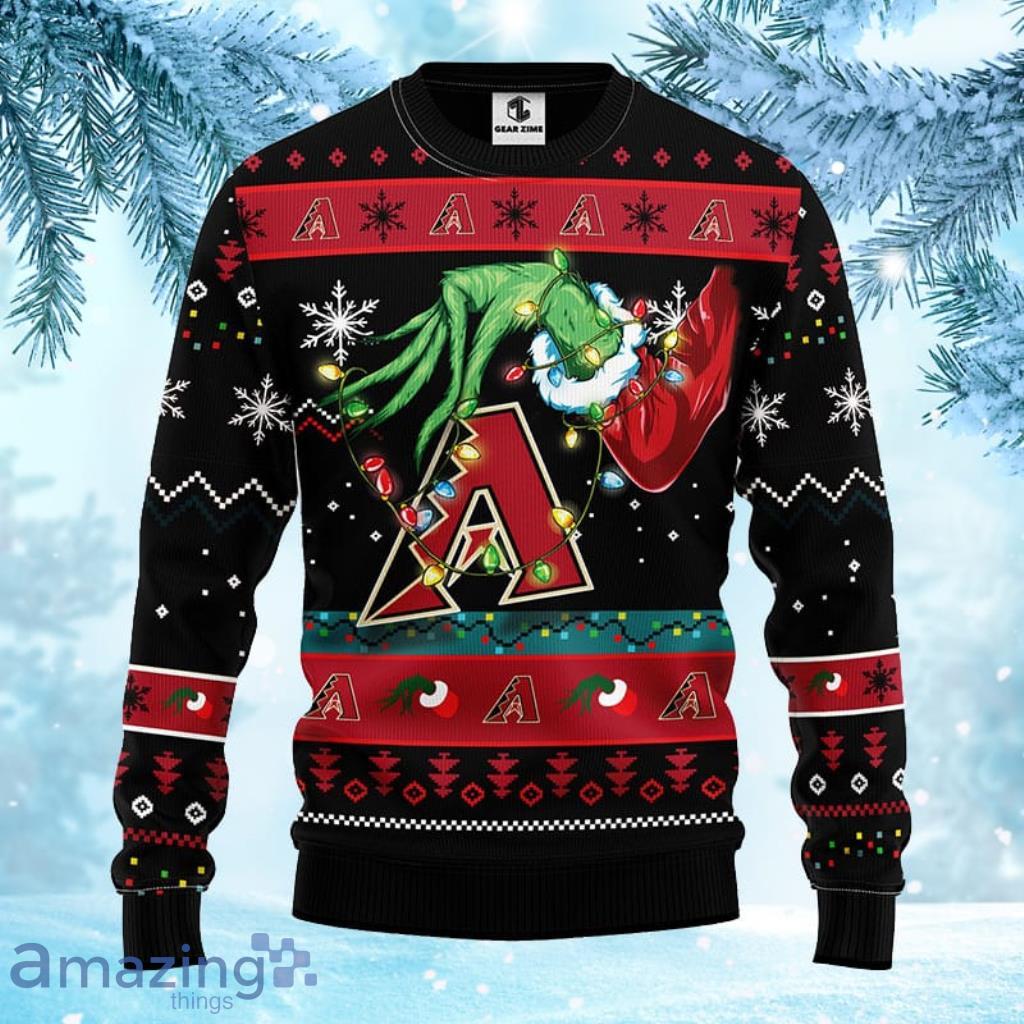 MLB Arizona Diamondbacks Grinch Christmas Ugly Sweater For Fans - 1