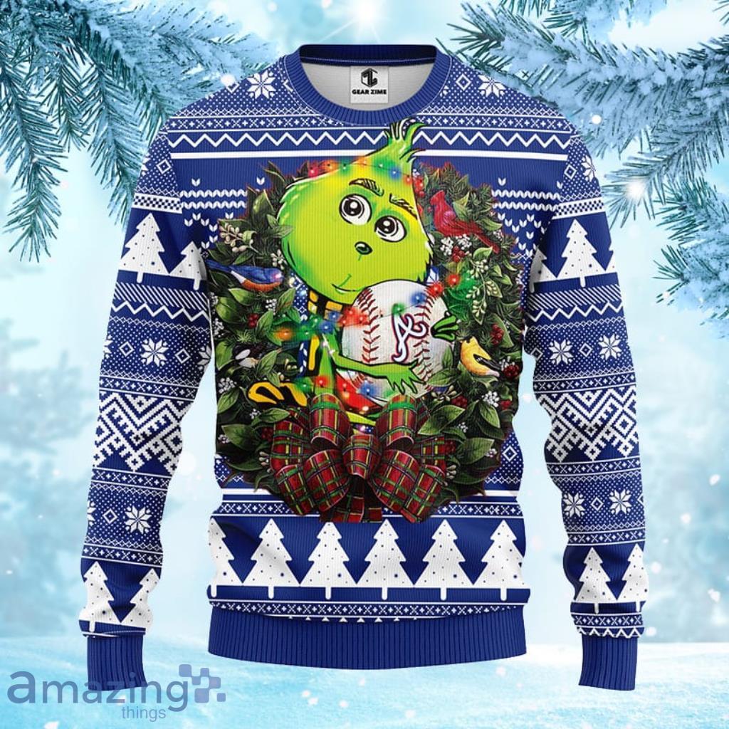 MLB Atlanta Braves Grinch Hug Christmas Ugly Sweater For Fans - 1