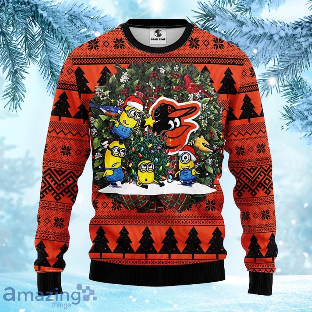 MLB Baltimore Orioles Minion Christmas Ugly Sweater For Fans - 1