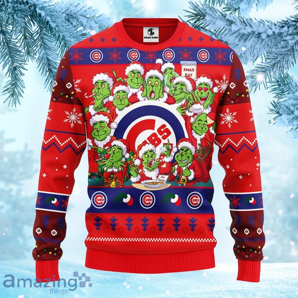 MLB Chicago Cubs 12 Grinch Xmas Day Christmas Ugly Sweater For Fans - 1