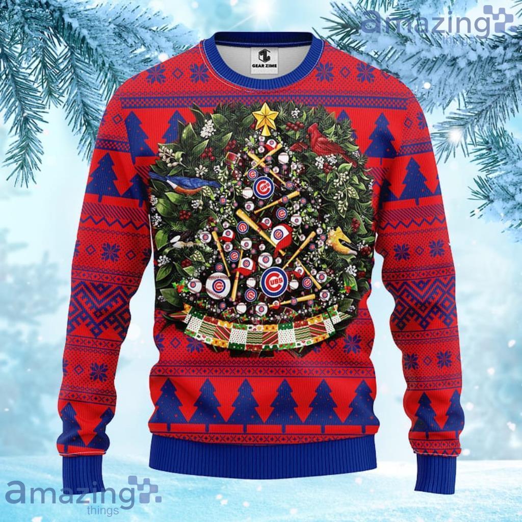 MLB Chicago Cubs Christmas Tree Ball Ugly Sweater For Fans - 1