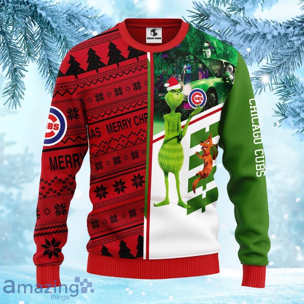MLB Chicago Cubs Grinch And Scooby-Doo Christmas Ugly Sweater For Fans - 1