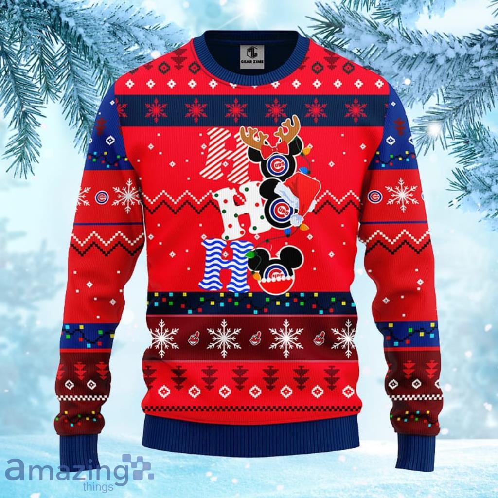 MLB Chicago Cubs HoHoHo Mickey Christmas Ugly Sweater For Fans - 1