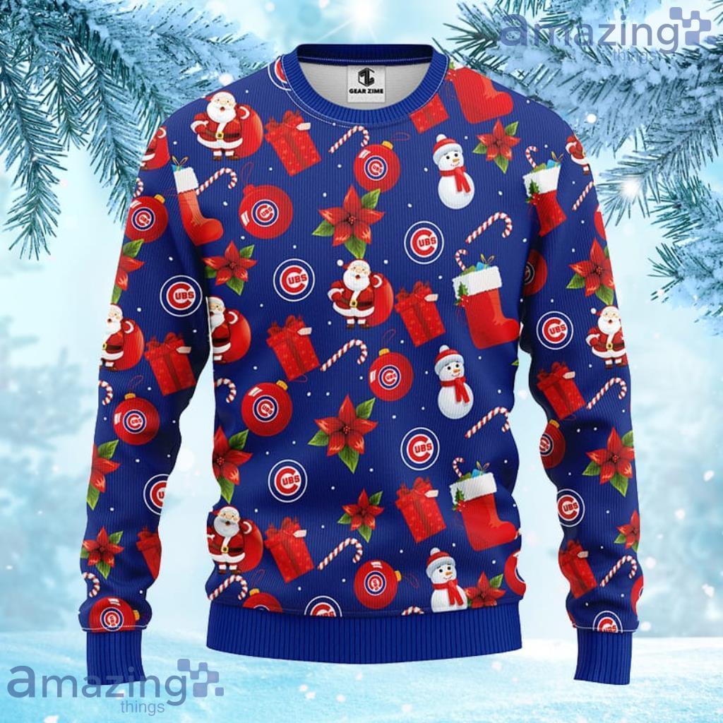 MLB Chicago Cubs Santa Claus Snowman Christmas Ugly Sweater For Fans - 1