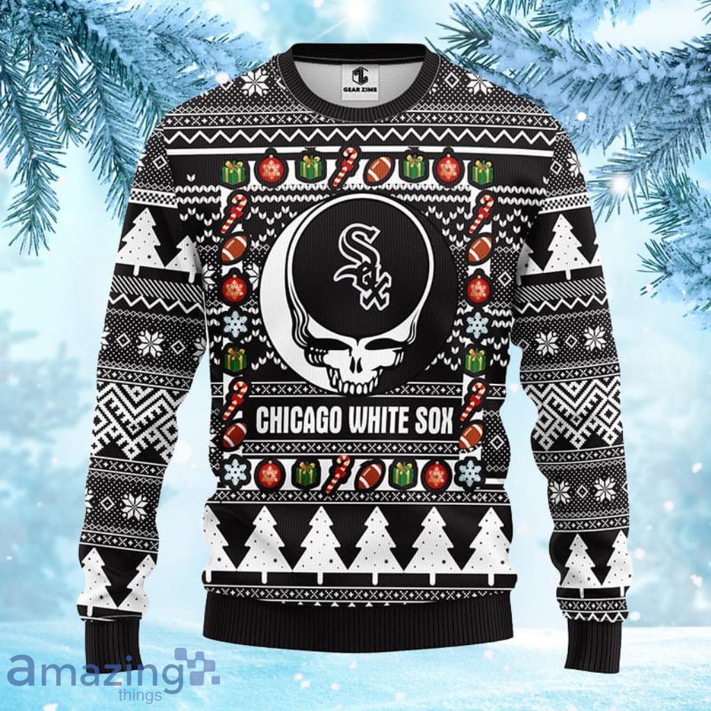 MLB Chicago White Sox Grateful Dead Ugly Christmas Fleece Sweater For Fans - 1