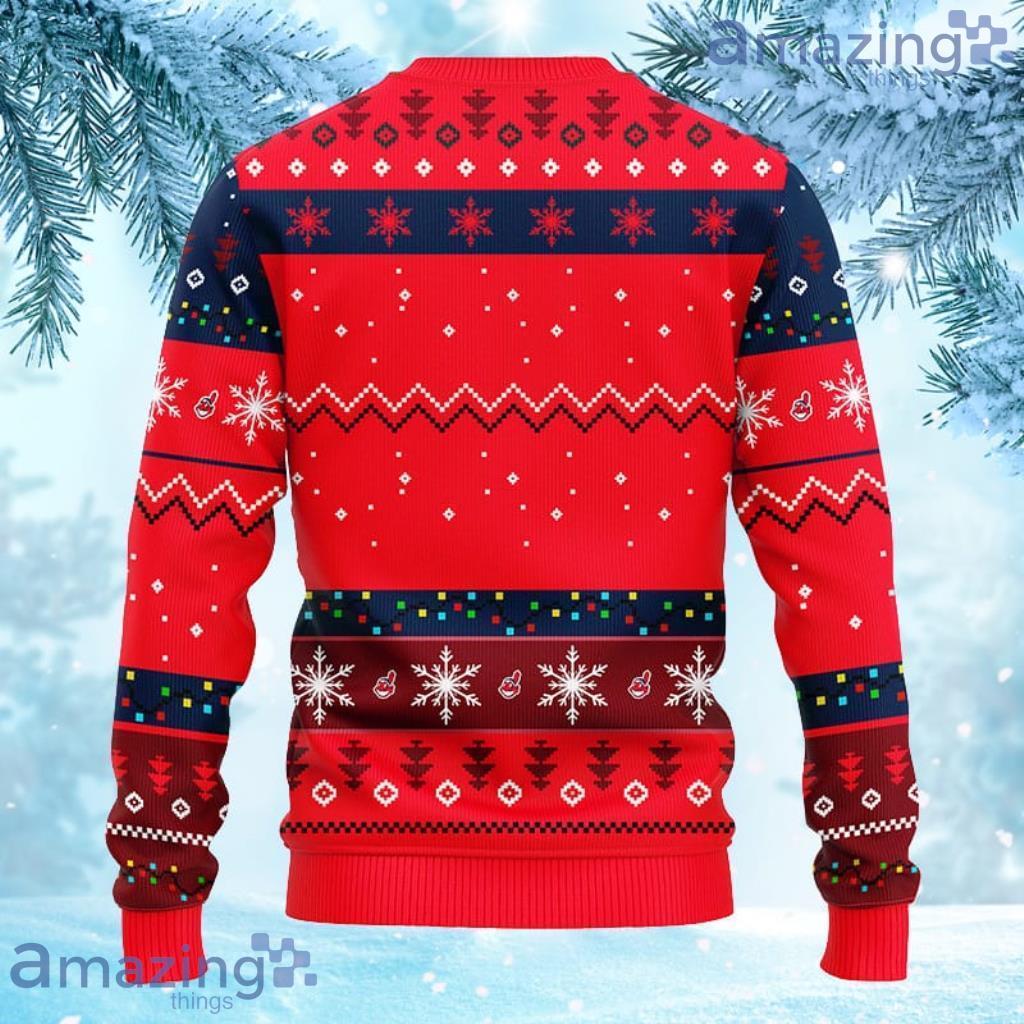 MLB Cleveland Indians Dabbing Santa Claus Christmas Ugly Sweater For Fans image MLB Cleveland Indians Dabbing Santa Claus Christmas Ugly Sweater For Fans - 2