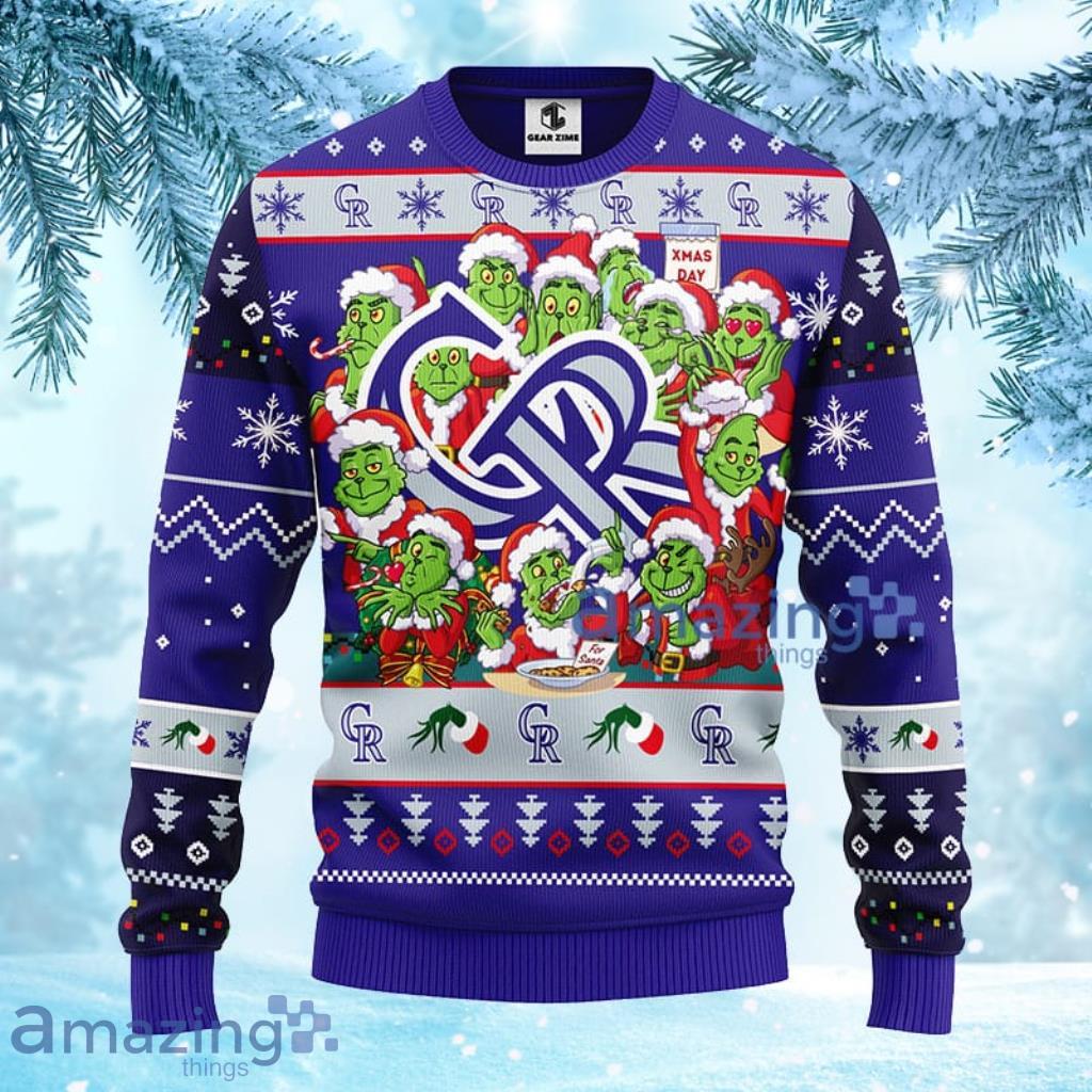 MLB Colorado Rockies 12 Grinch Xmas Day Christmas Ugly Sweater For Fans - 1