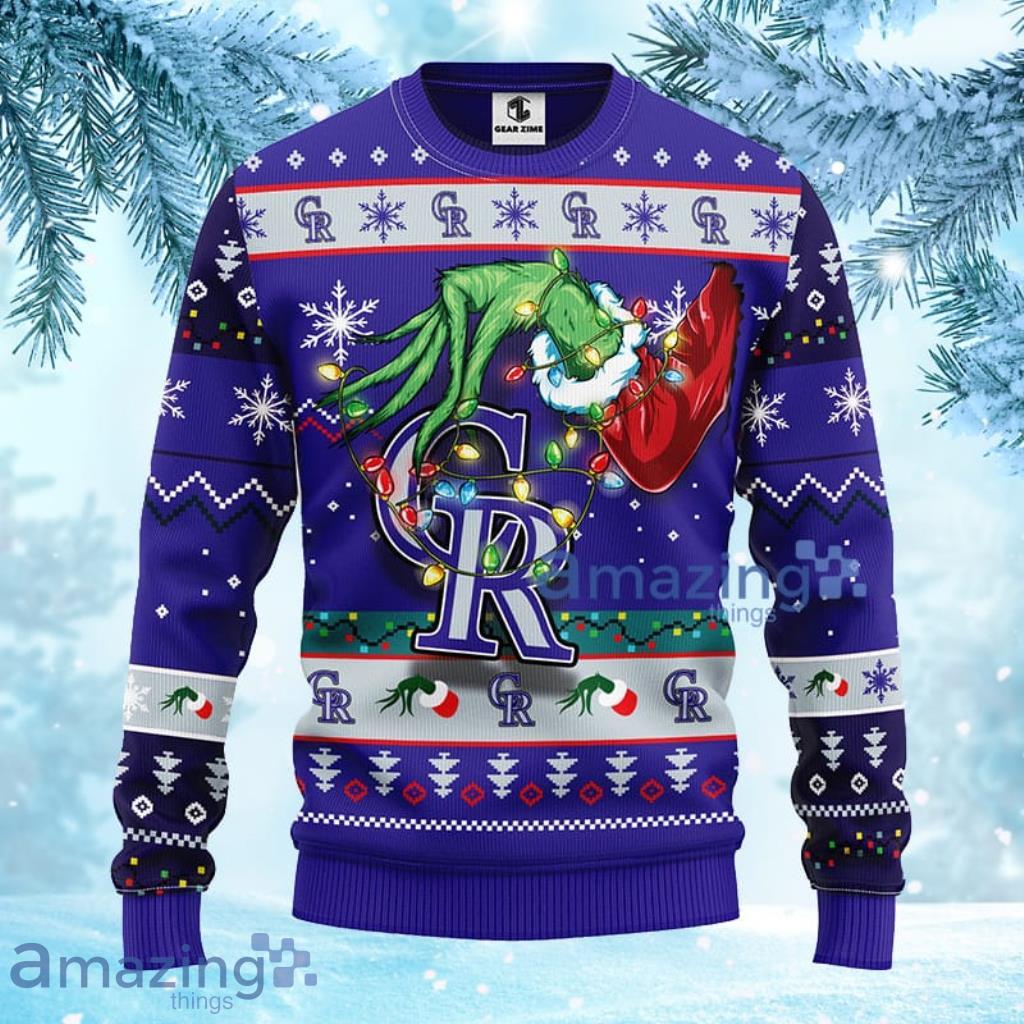 MLB Colorado Rockies Grinch Christmas Ugly Sweater For Fans - 1