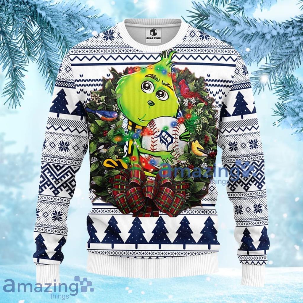 MLB Detroit Tigers Grinch Hug Christmas Ugly Sweater For Fans - 1