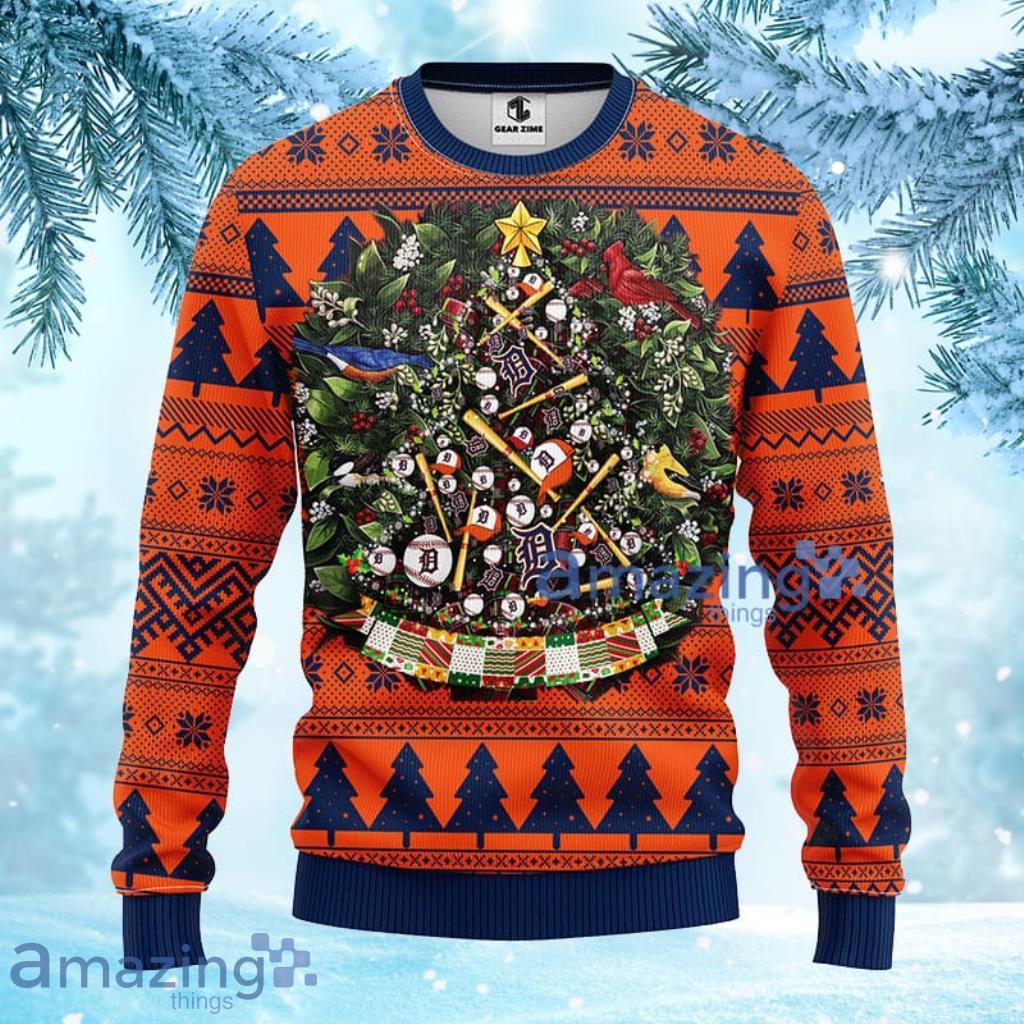 MLB Detroit Tigers Tree Christmas Ugly Sweater For Fans - 1