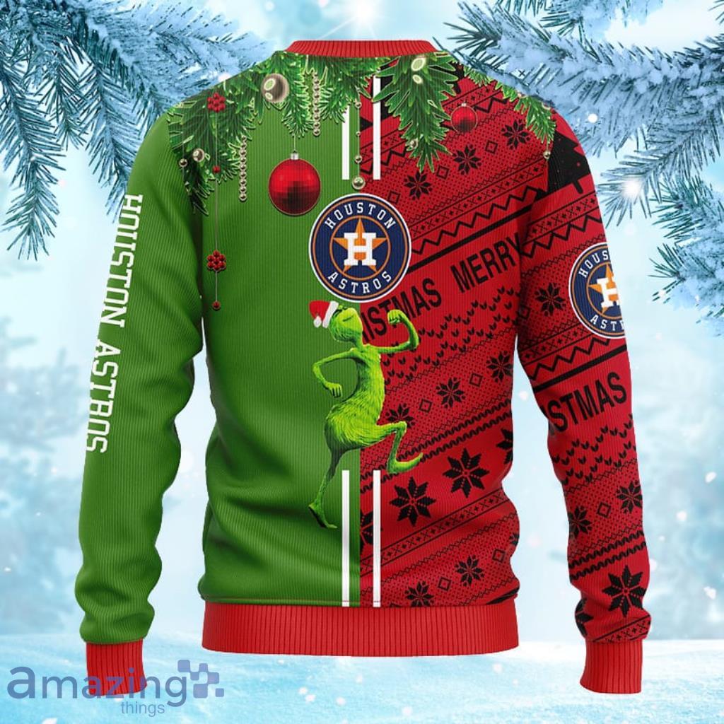 MLB Houston Astros Grinch & Scooby-Doo Christmas Ugly Sweater For Fans