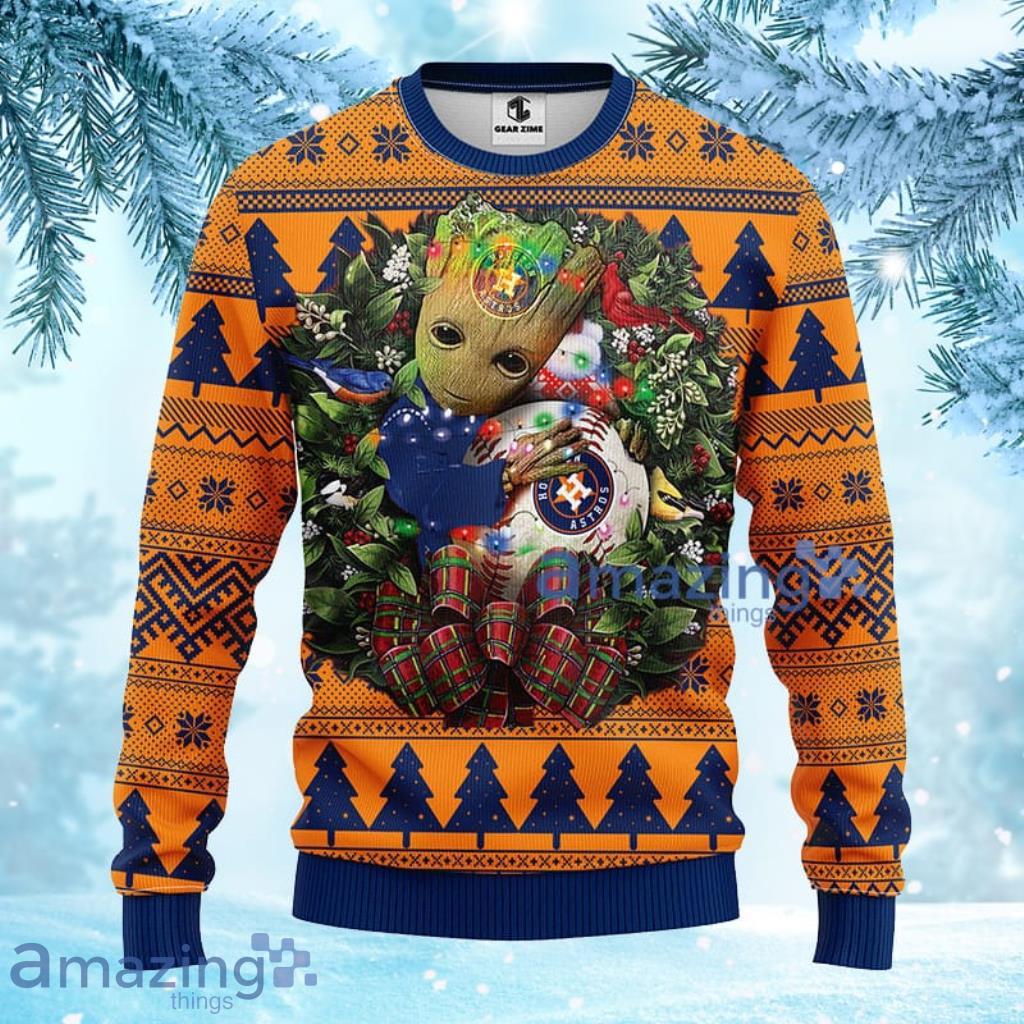 MLB Houston Astros Groot Hug Christmas Ugly Sweater For Fans - 1