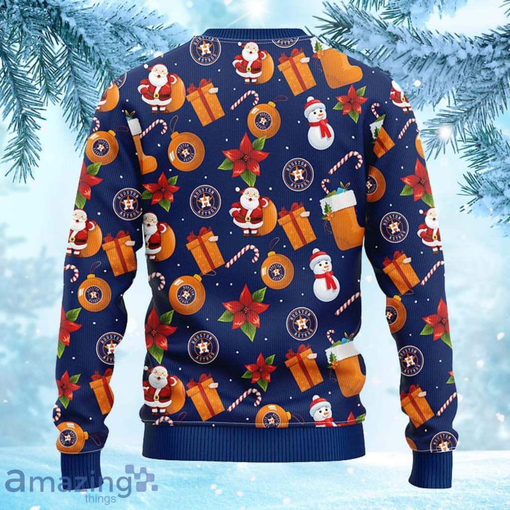 MLB Houston Astros Santa Claus Snowman Christmas Ugly Sweater For Fans image MLB Houston Astros Santa Claus Snowman Christmas Ugly Sweater For Fans - 2