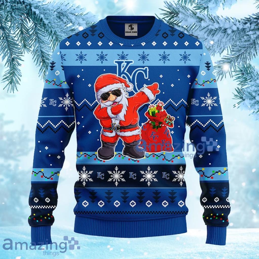 MLB Kansas City Royals Dabbing Santa Claus Christmas Ugly Sweater For Fans - 1