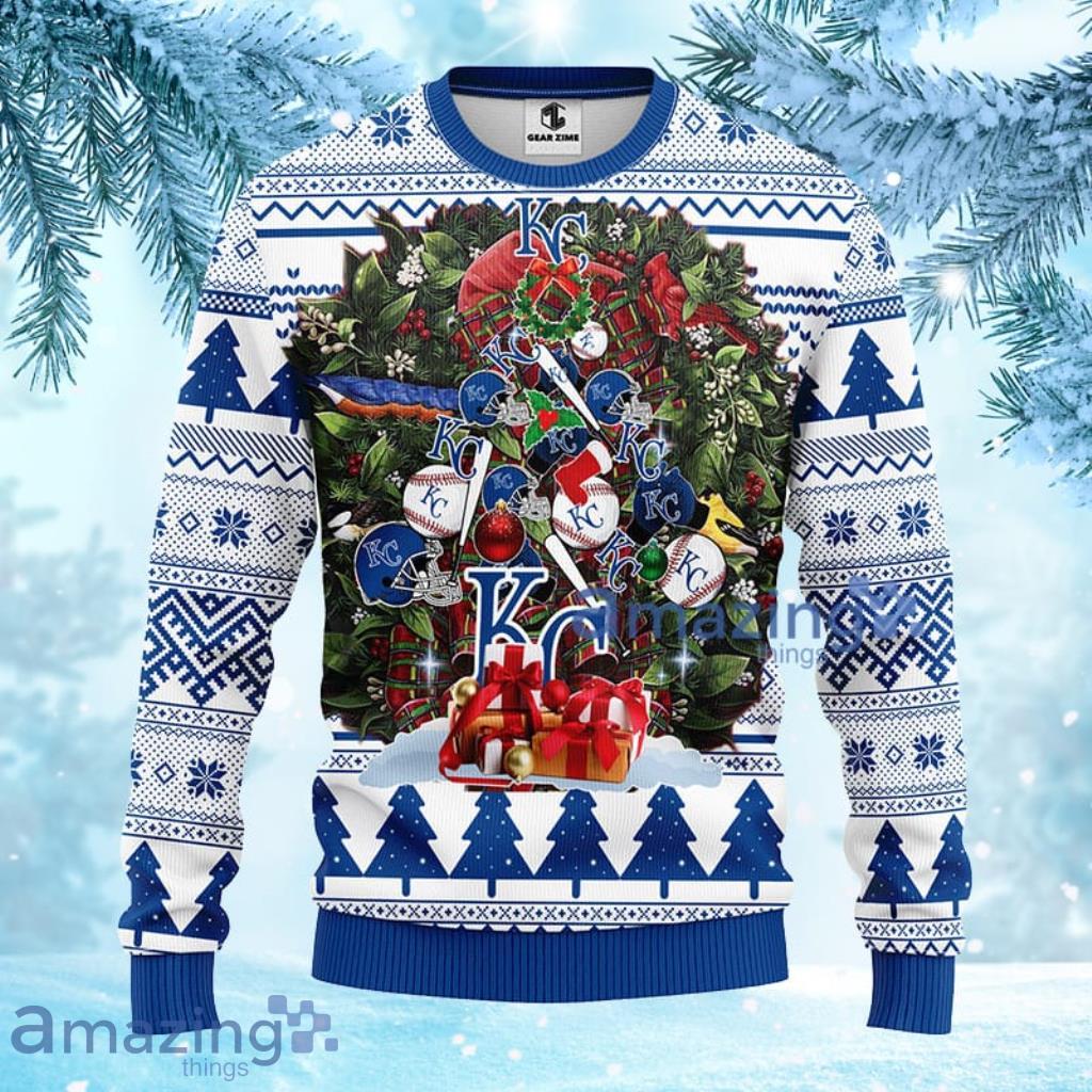 MLB Kansas City Royals Tree Ugly Christmas Fleece Sweater For Fans - 1