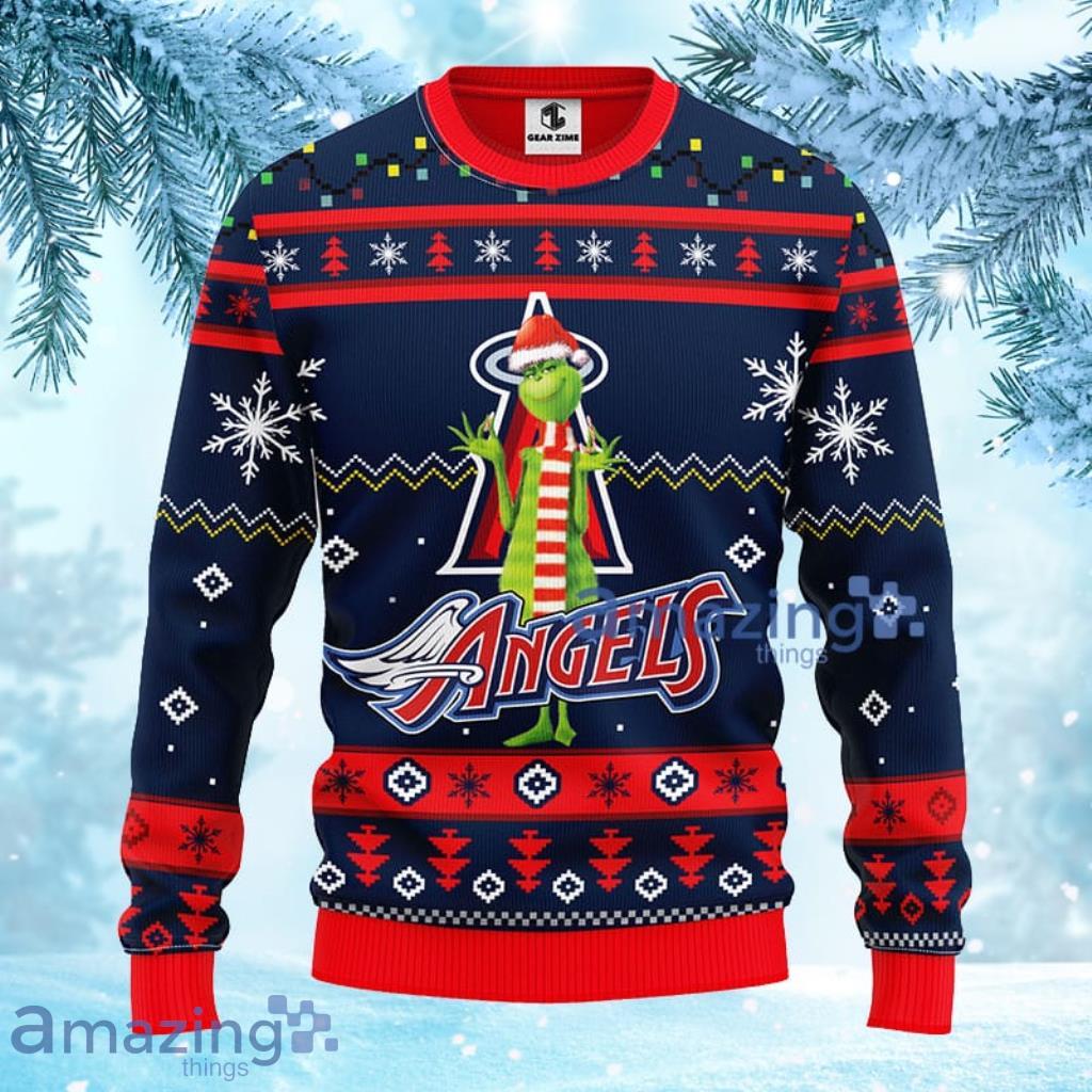 MLB Los Angeles Angels Funny Grinch Christmas Ugly Sweater For Fans - 1