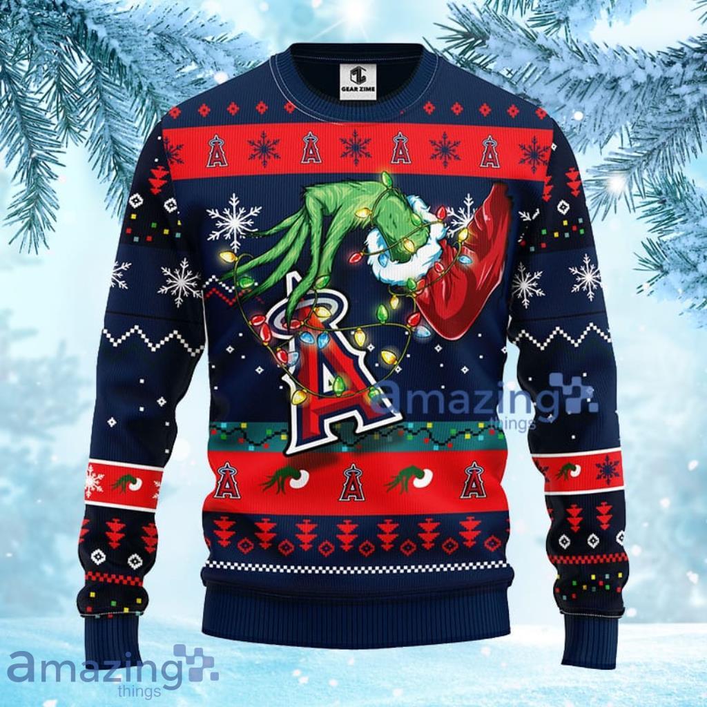 MLB Los Angeles Angels Grinch Christmas Ugly Sweater For Fans - 1