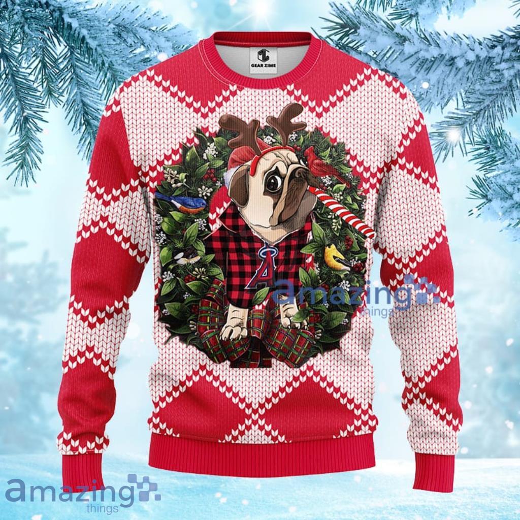 MLB Los Angeles Angels Pub Dog Christmas Ugly Sweater For Fans - 1
