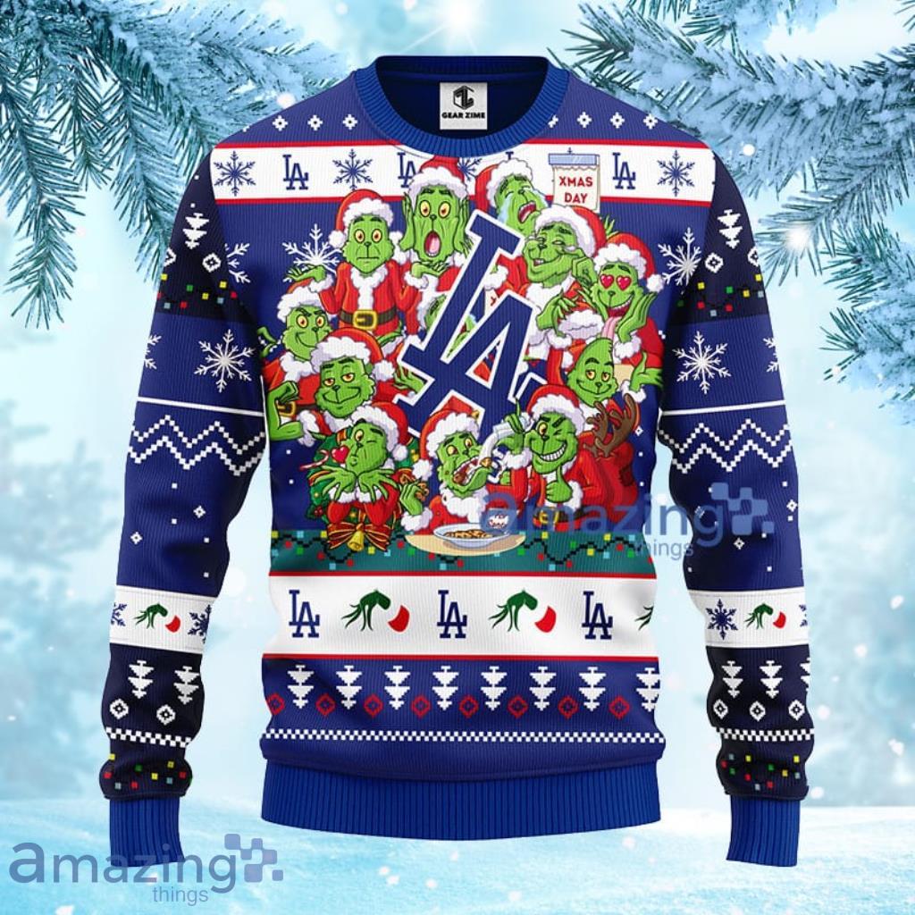 MLB Los Angeles Dodgers 12 Grinch Xmas Day Christmas Ugly Sweater For Fans - 1
