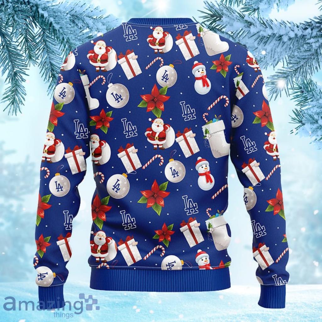 MLB Los Angeles Dodgers Santa Claus Snowman Christmas Ugly 3D