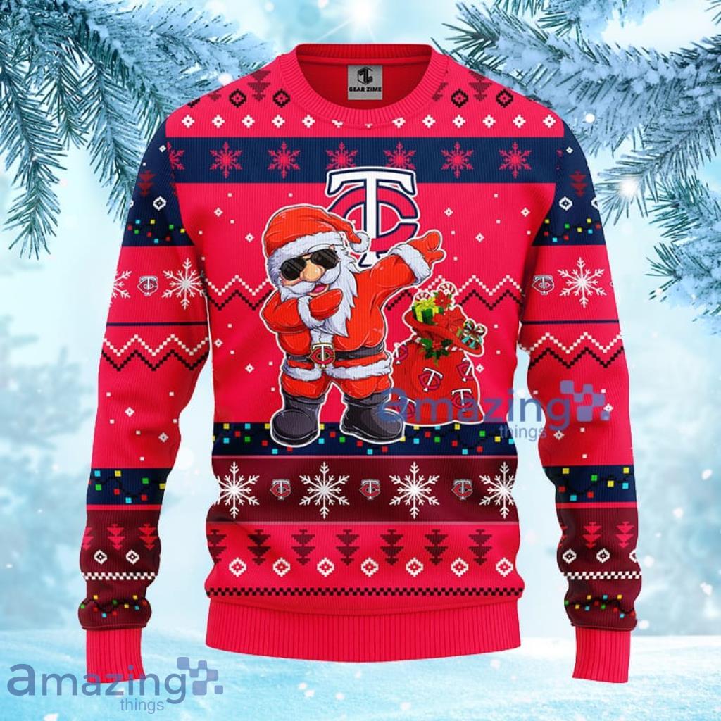 MLB Minnesota Twins Dabbing Santa Claus Christmas Ugly Sweater For Fans - 1