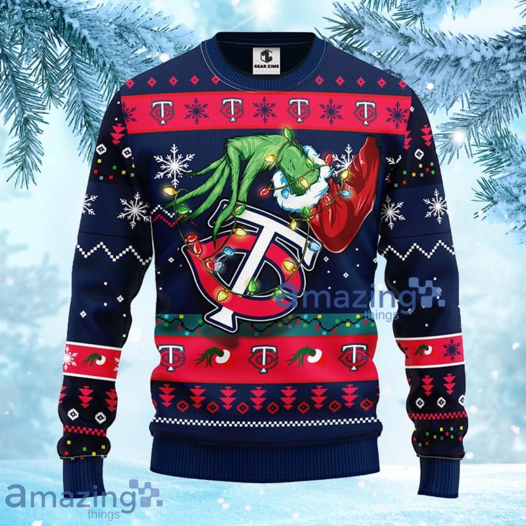 MLB Minnesota Twins Grinch Christmas Ugly Sweater For Fans - 1