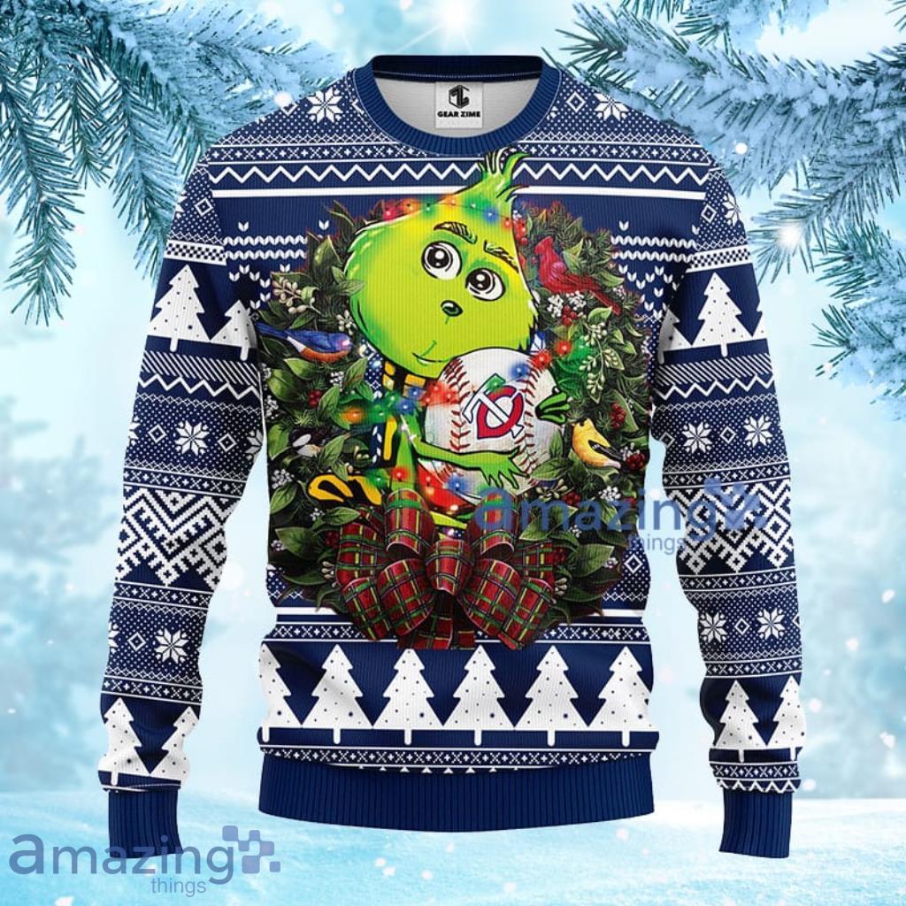 MLB Minnesota Twins Grinch Hug Christmas Ugly Sweater For Fans - 1