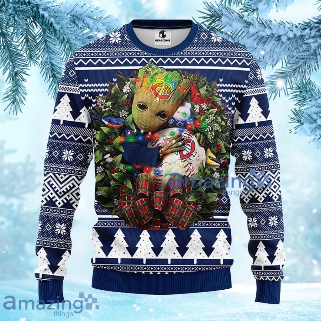 MLB Minnesota Twins Groot Hug Christmas Ugly Sweater For Fans - 1