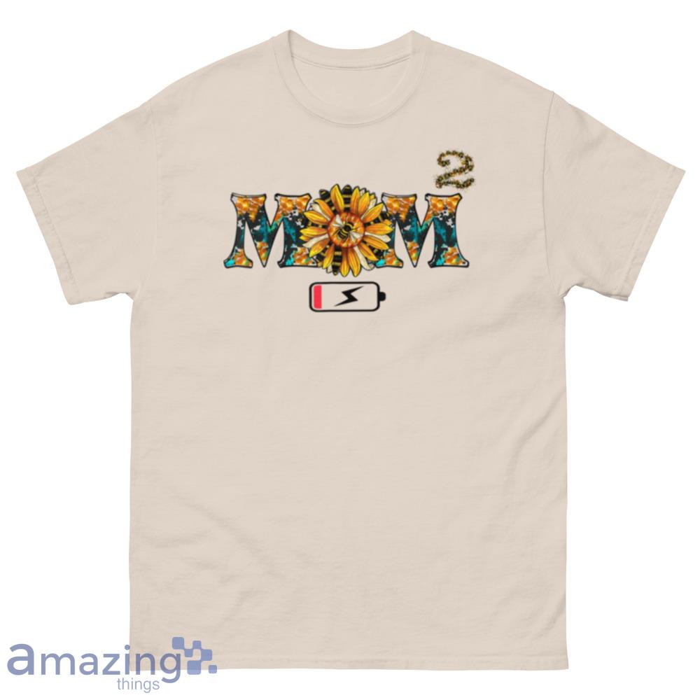 Mom 2 Mother's Day Funny Mommy Of Two Kids Low Battery T-Shirt - 500 Men’s Classic Tee Gildan
