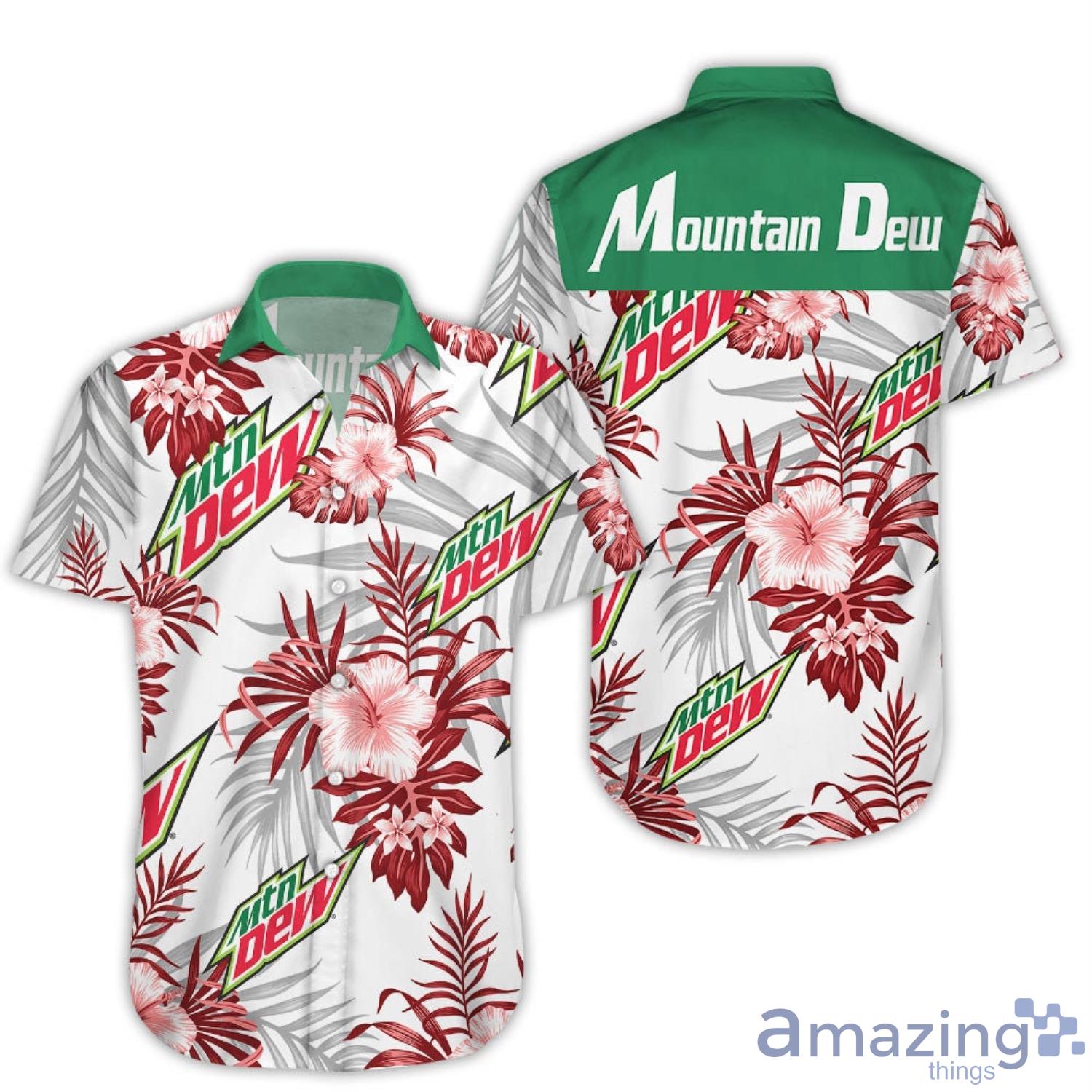 Moutain Dew Tropical Flower Aloha Hawaiian Shirt And Beach Short Set image Moutain Dew Tropical Flower Aloha Hawaiian Shirt And Beach Short Set Product Photo 3