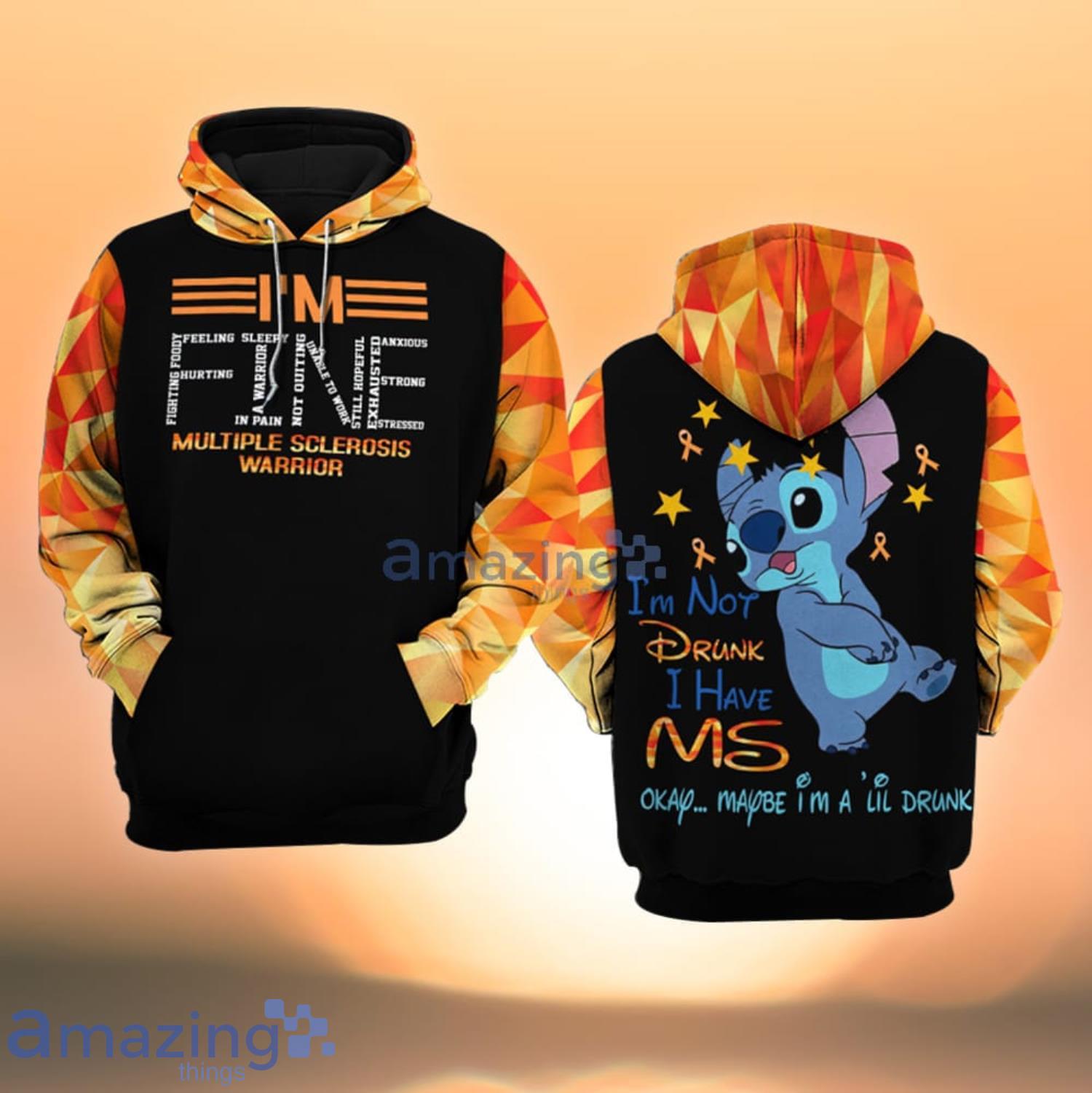 Multiple Sclerosis Awareness I’m Fine Stitch All Over Print 3D Hoodie Product Photo 1