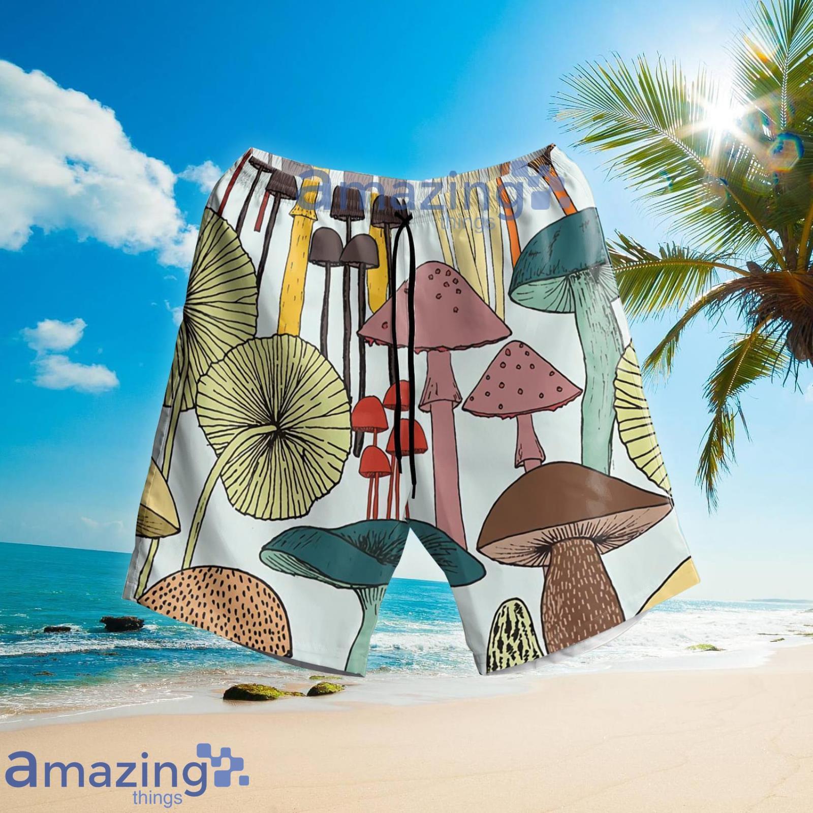 Mushroom Summer Set Hawaiian Shirt And Shorts image Mushroom Summer Set Hawaiian Shirt And Shorts Product Photo 3