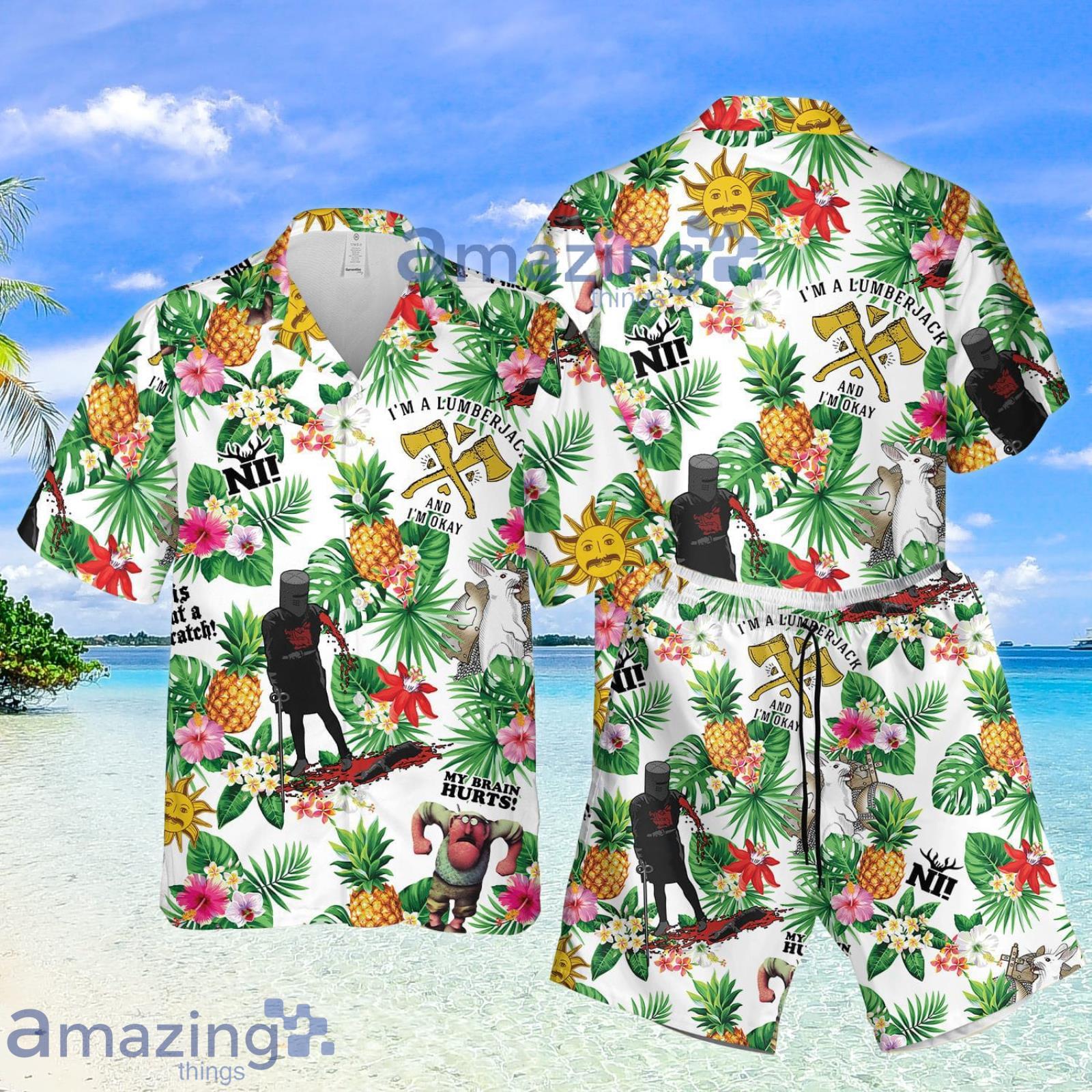 My Brain Hurts Aloha Beach Pineapple Summer Set Hawaiian Shirt And Shorts Product Photo 1