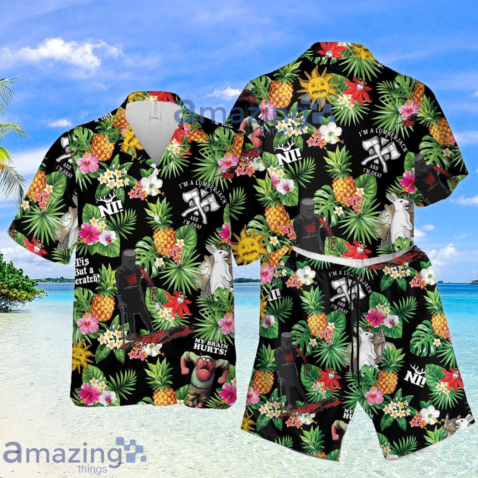 My Brain Hurts Hawaii Style Pineapple Summer Set Hawaiian Shirt And Shorts Product Photo 1