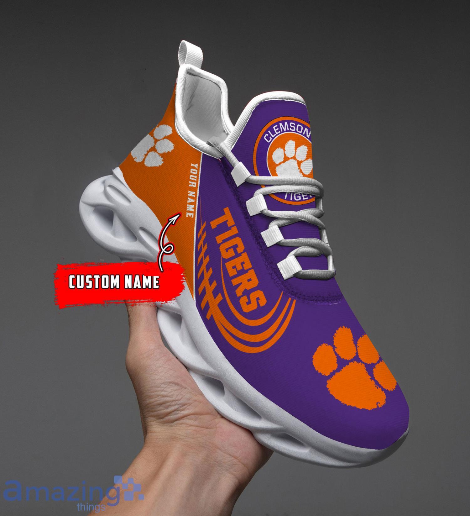 NCAA Clemson Tigers Custom Name Sneakers Max Soul Shoes image NCAA Clemson Tigers Custom Name Sneakers Max Soul Shoes Product Photo 2