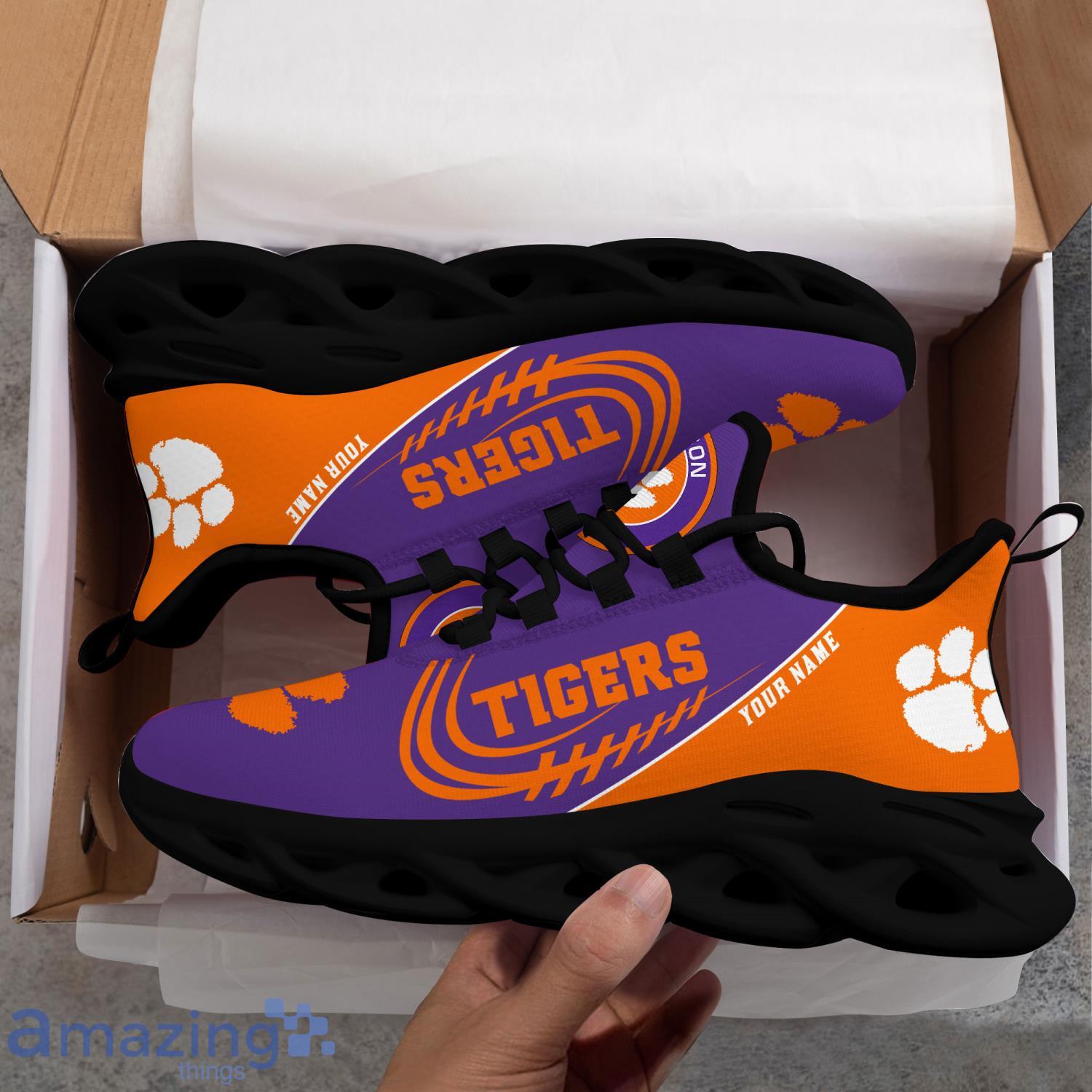 NCAA Clemson Tigers Custom Name Sneakers Max Soul Shoes image NCAA Clemson Tigers Custom Name Sneakers Max Soul Shoes Product Photo 5